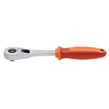 UNIOR reversible 1/4-inch ratchet tool with safety lock and button release, suitable for workshop use