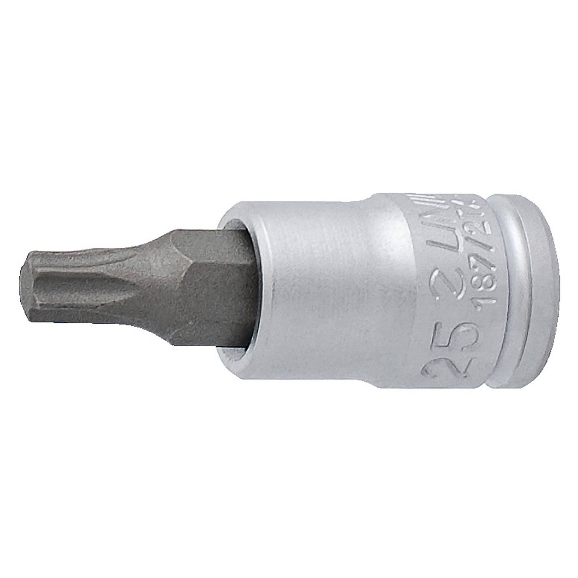 UNIOR 1/4" screwdriver socket with TX profile for workshop use, durable and suitable for precision fastening tasks