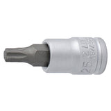 UNIOR 1/4" screwdriver socket with TX profile for workshop use, durable and suitable for precision fastening tasks