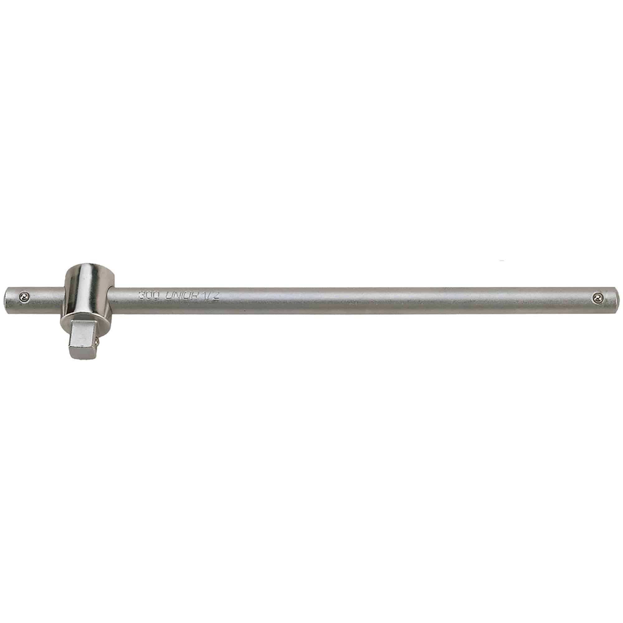 UNIOR 1/2" Drive Sliding T-Handle workshop tool, 300mm length, ISO 3315 certified, used for tightening and loosening bolts.