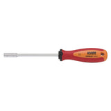 UNIOR 5.5mm socket wrench with ergonomic TBI handle in red, suitable for workshop use and DIN 3125 compliant