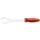 UNIOR BSA30 bottom bracket wrench in red, designed for 1/2" torque wrenches, used for bike workshop maintenance.