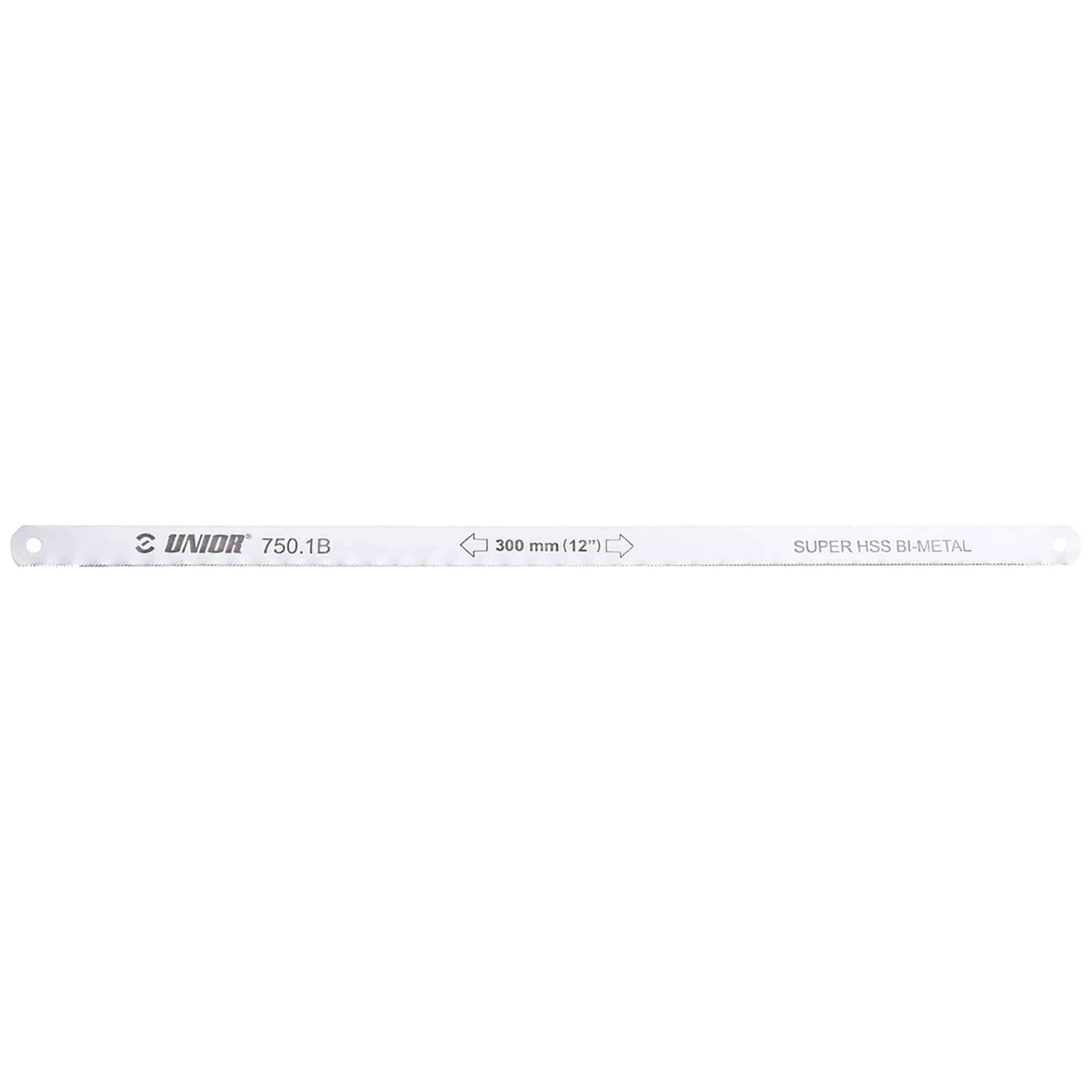 UNIOR 2-piece spare blades for 750B saw, 2mm HSS bi-metal workshop blades, suitable for precise cutting tasks.