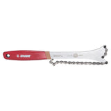 UNIOR chain whip workshop tool with red handle and magnetized holder, designed for 6-12 speed bike cassettes.