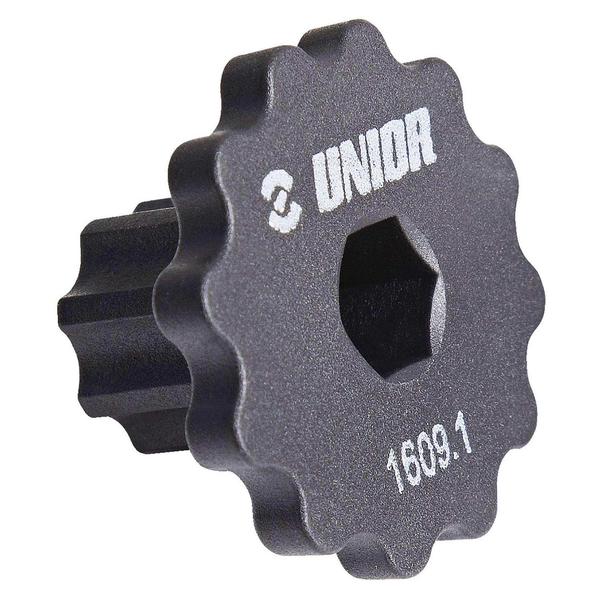 UNIOR Crank Cap Tool for Shimano Hollowtech II, workshop tool for removing and installing plastic crank bolt caps.