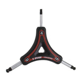 UNIOR Y Ball End Hex Wrench Set in red with ergonomic grip, featuring 4, 5, and 6mm sizes for versatile workshop use.