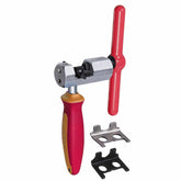 UNIOR Master Chain Tool in red for 6-12 speed bike chains, compatible with SRAM AXS, used in bike workshop repair.