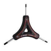 UNIOR Y Torx wrench set with ergonomic red handles in sizes 10, 15, and 25 for workshop use.