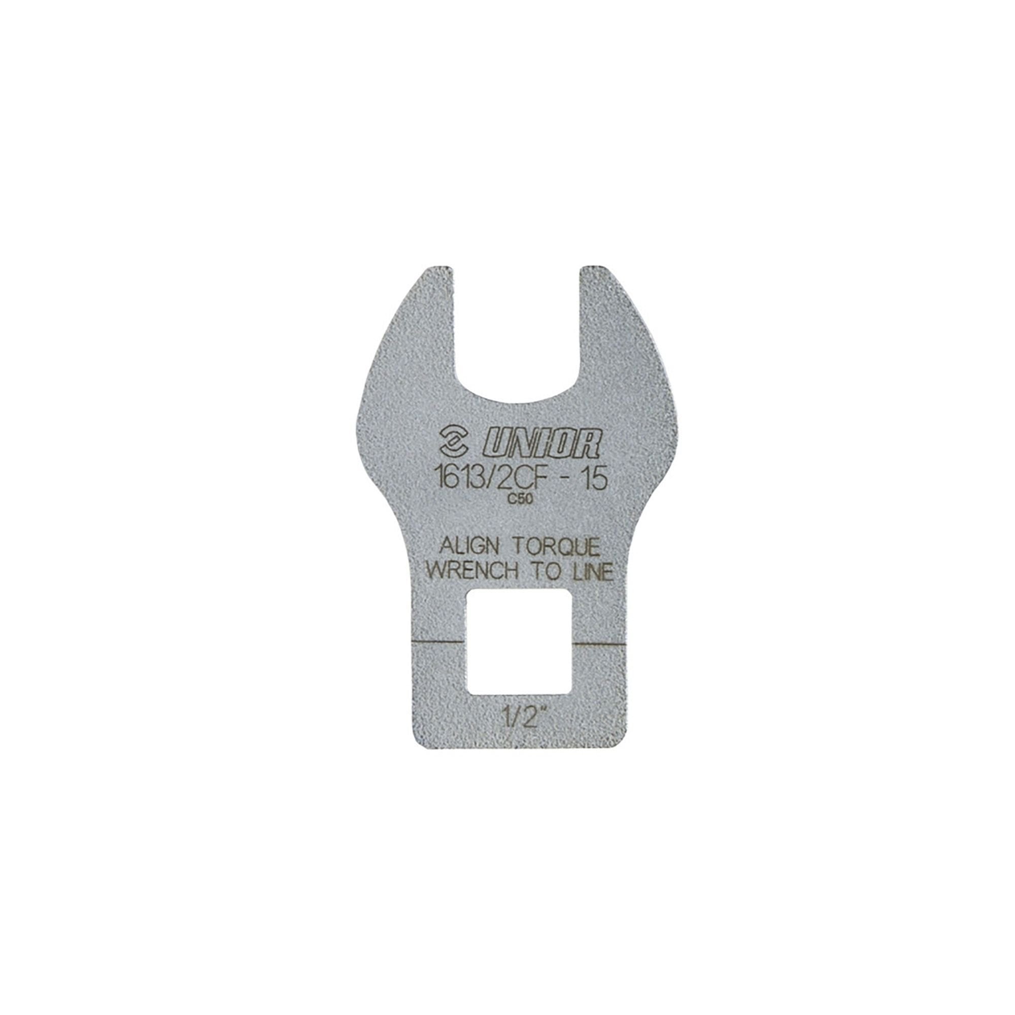 UNIOR 15mm pedal wrench crowfoot for 1/2-inch torque wrenches, durable bike workshop tool for pedal removal and installation.