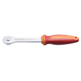 UNIOR Pro Socket Handle in red, ergonomic bike maintenance tool for workshop use, durable and easy to grip.