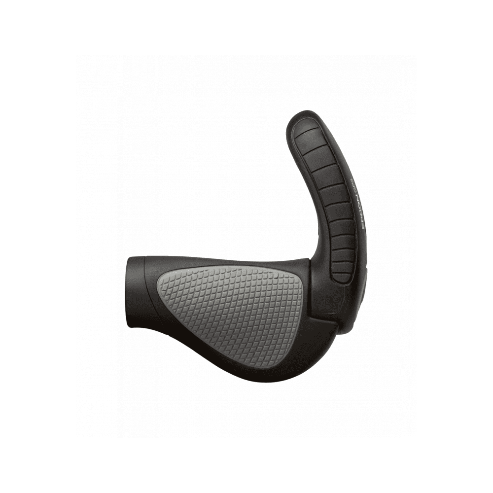 Ergon GP3 bike grips with adjustable 3-finger bar ends, designed for improved control and comfort on cycling components.