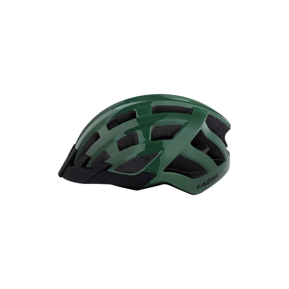 Lazer Compact cycling helmet with Turnfit TS Plus adjustment system, ventilation channels, and aerodynamic design for cyclists.