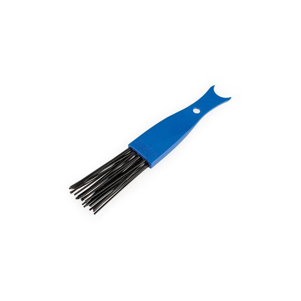 Park Tool GSC-3 bicycle drivetrain cleaning brush with stiff bristles for gears and pulley wheels, designed for bike maintenance.