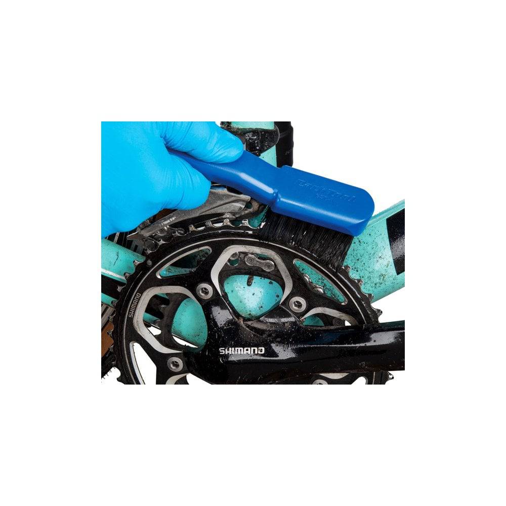 Park Tool GSC-4 bicycle cassette cleaning brush with ergonomic handle and nylon bristles, designed for bike workshop maintenance.