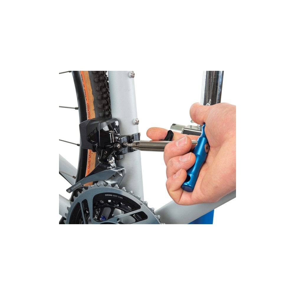 Park Tool QTH-1 quick change bit driver set with magnetic 1/4-inch bits, ideal for bike repair and workshop use.