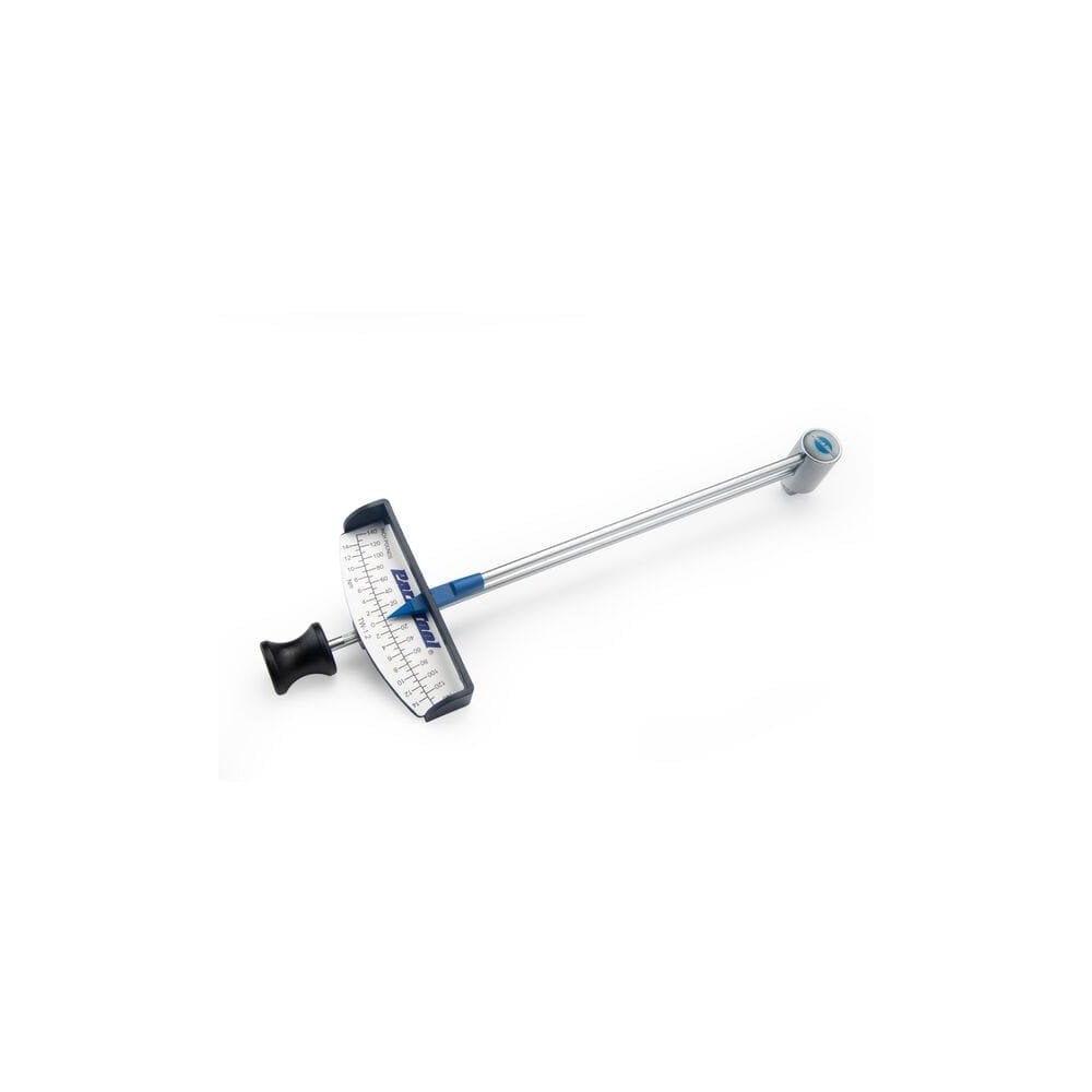 Park Tool TW-1.2 beam torque wrench with 3/8-inch drive, used for precise fastening in workshop settings.