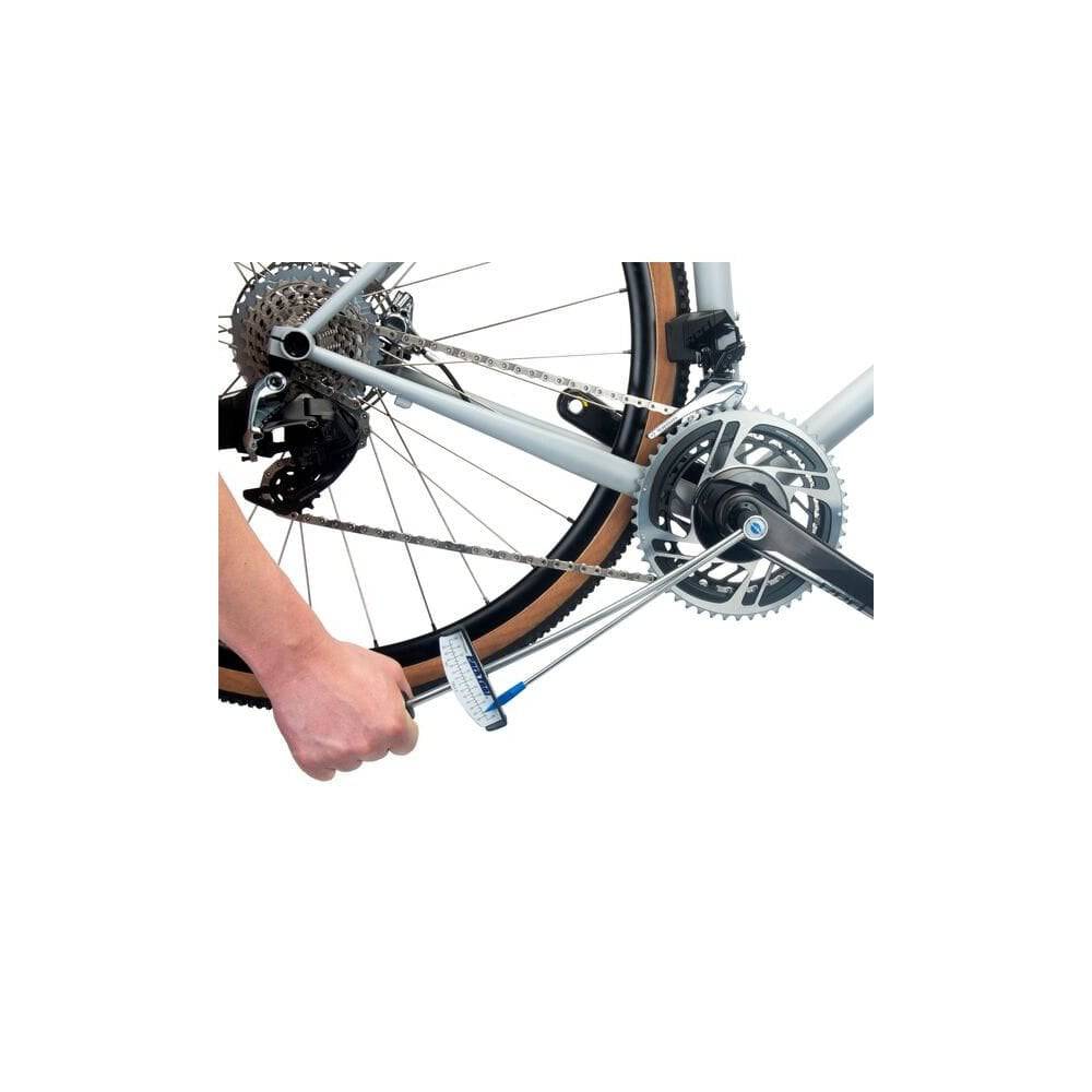 Park Tool TW-2.2 beam torque wrench with 3/8-inch drive, 0-60Nm range, for precise fastening in workshop settings.