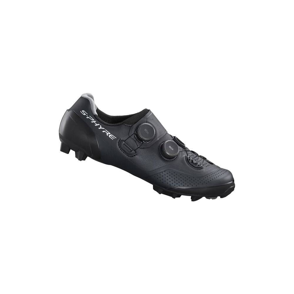 Shimano S-PHYRE XC9 MTB cycling shoes for cross-country racing, featuring a sleek design and secure fit for mountain biking.