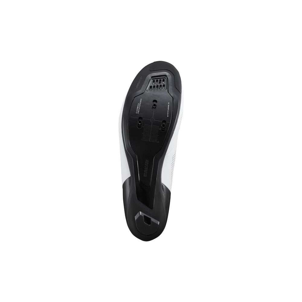 Shimano RC5 SPD-SL road cycling shoes with BOA L6 Fit System, black with sleek design and adjustable closure for performance cycling.