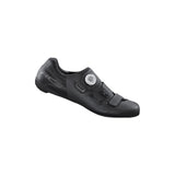 Shimano RC5 SPD-SL road cycling shoes with BOA L6 Fit System, black athletic footwear for cycling.