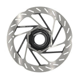 SRAM HS2 Center Lock mountain bike rotor with rounded design and included lockring, durable bike components for reliable braking.