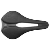 Selle Italia Novus Boost Evo Superflow black road bike saddle with pressure relief, designed for comfort and performance.