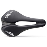 Selle Italia Novus Boost Evo TM Superflow endurance bike saddle in black, featuring ergonomic design and lightweight construction.