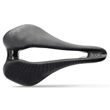 Selle Italia SLR Boost Gel TI316 Superflow bike saddle with black cover and titanium rails, designed for road cycling.