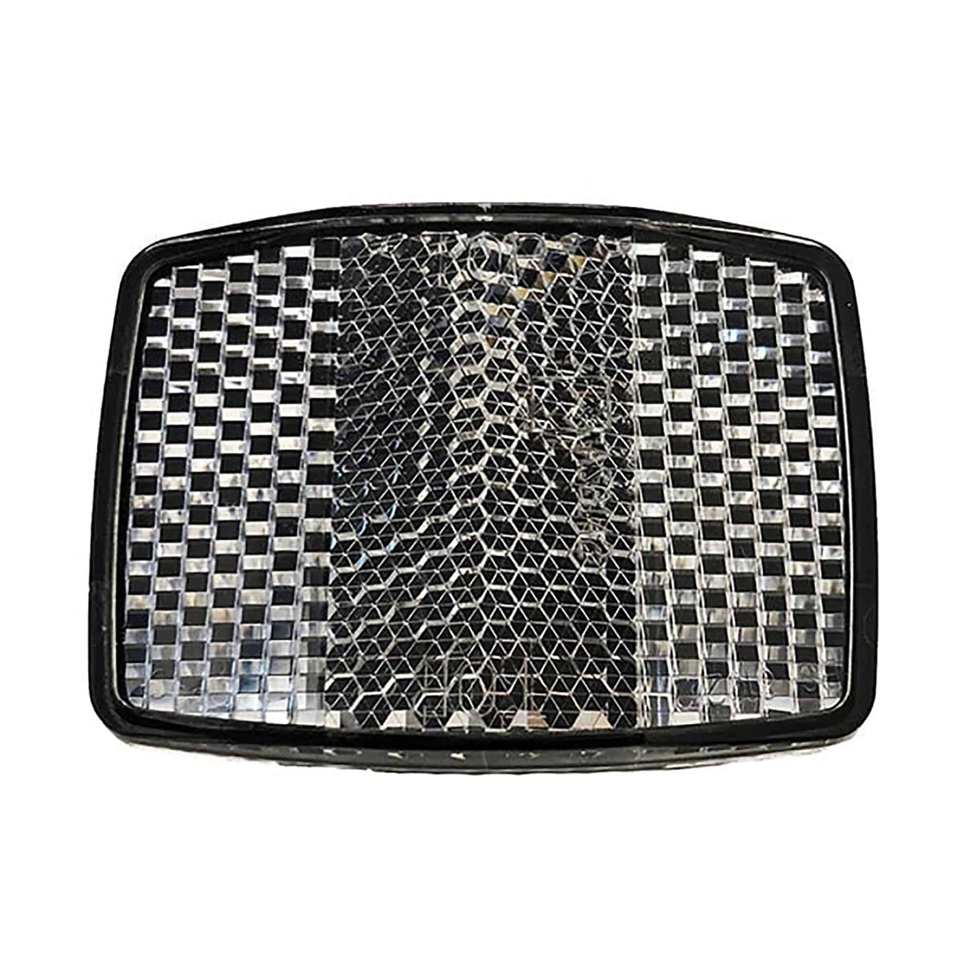 Hamax white front reflector set for child seats, enhancing safety and visibility for secure cycling.