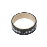 Panaracer tubeless rim tape installed on bike wheel, designed for tubeless and tube-compatible bike wheels for secure sealing.