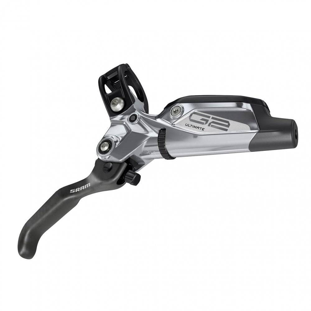 SRAM G2 Ultimate carbon front brake lever with Ti hardware, 950mm hose, and MMX clamp for bike components.