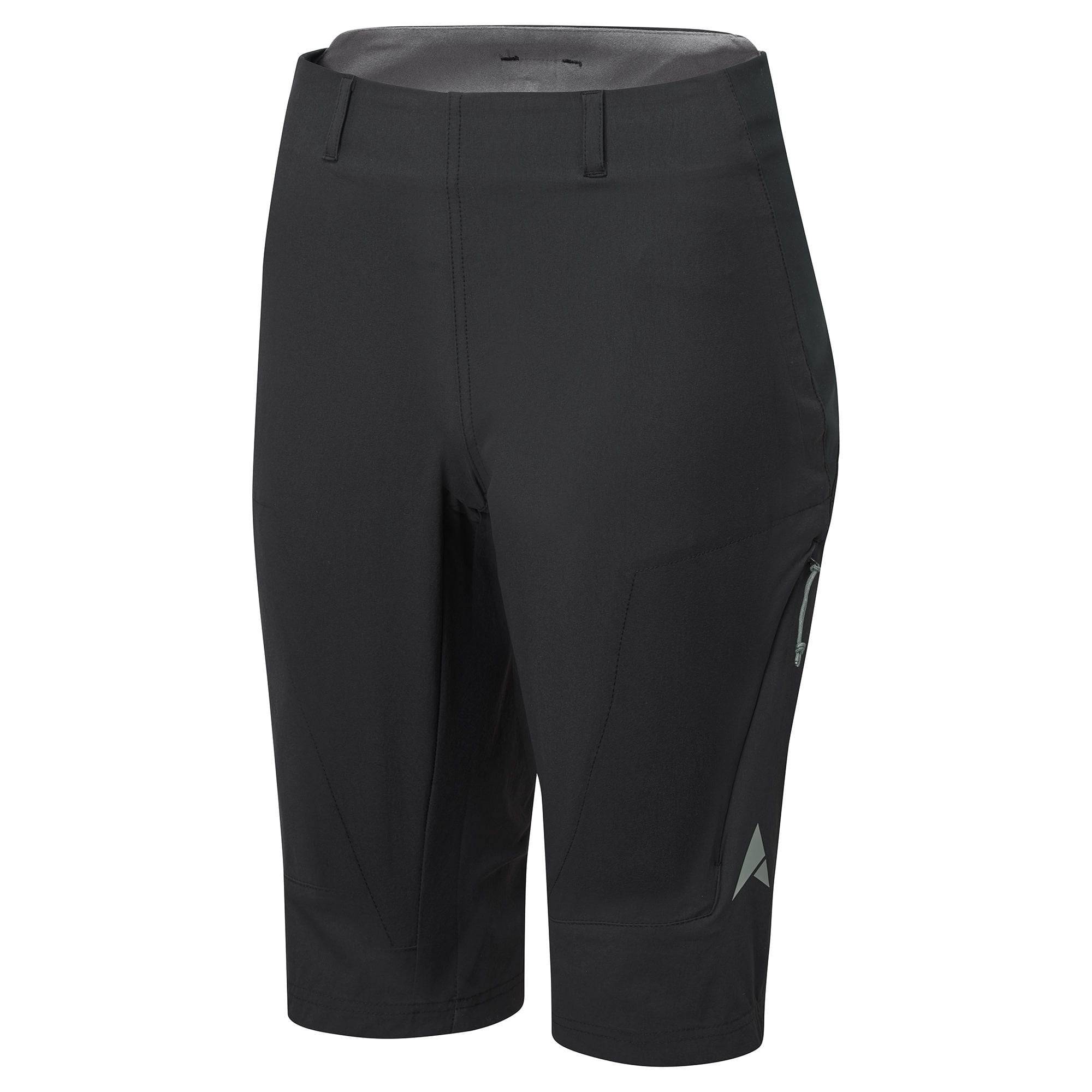 Women’s Altura Esker Trail Shorts with water-resistant fabric, zipped pocket, designed for cycling and outdoor activities.