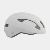 Lazer Cityzen KinetiCore urban cycling helmet with double-layer impact protection, white with adjustable straps and ventilation.