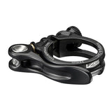 KS Suspension Ether KSSQ seat clamp for ETHER seat masts, CNC aluminum component for bike saddle mounting.