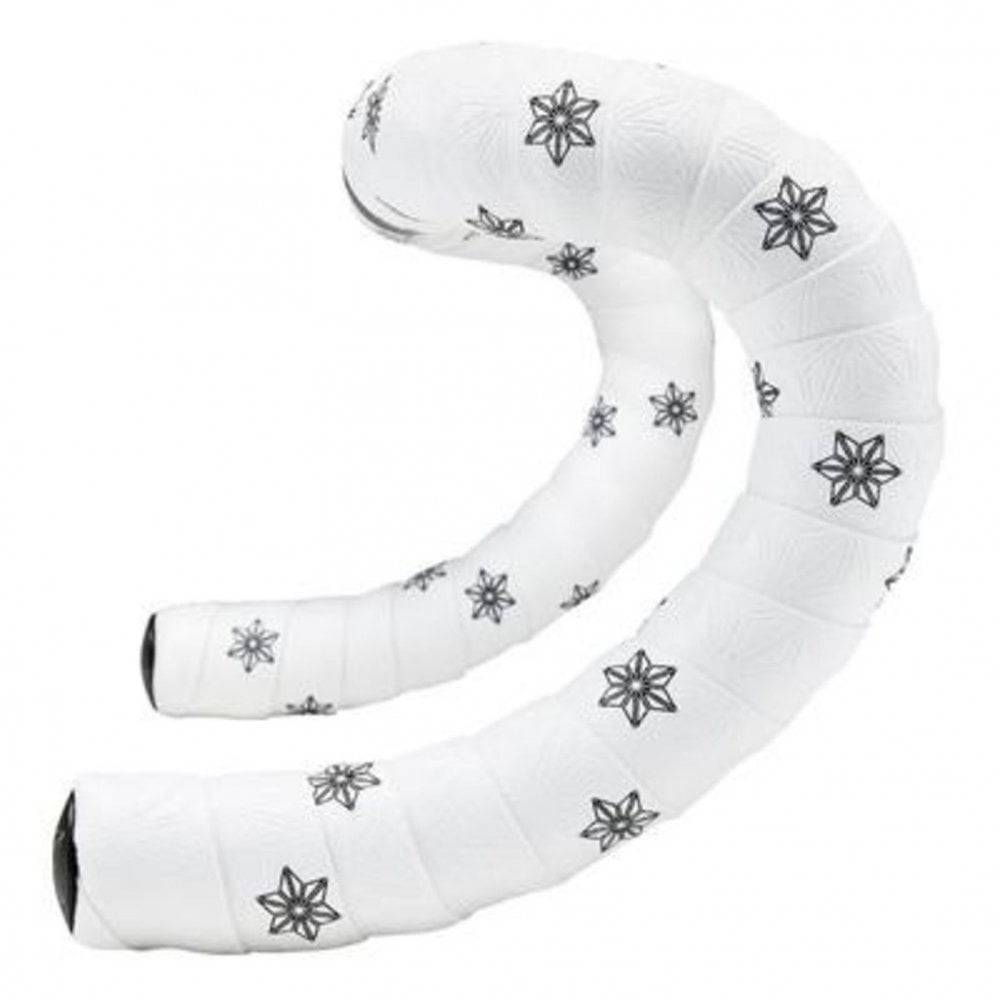 Supacaz Sticky Kush Galaxy cycling handlebar tape with high grip and shock absorption, shown wrapped on bicycle handlebars.