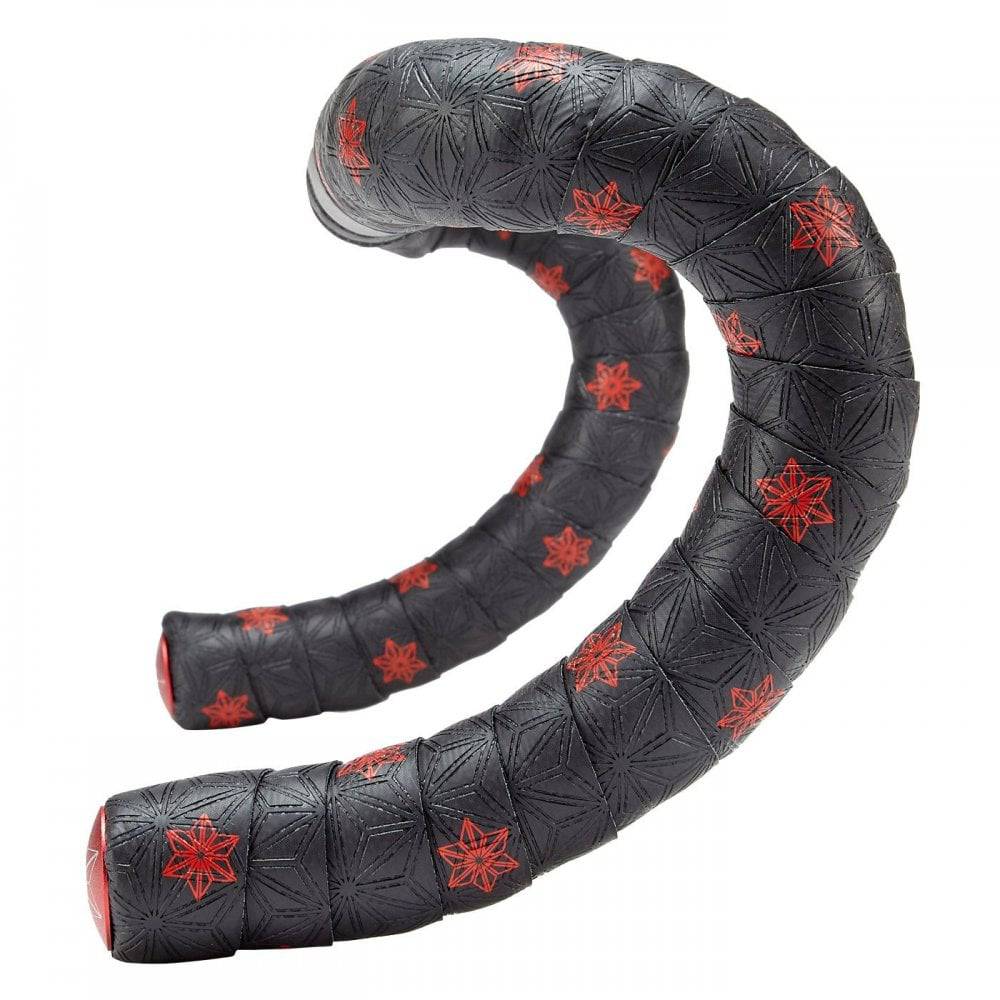 Supacaz Sticky Kush Galaxy cycling handlebar tape with high grip and shock absorption, shown wrapped around bike handlebars.
