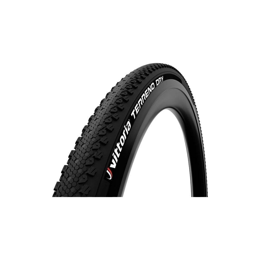 Vittoria Terreno Dry Gravel G2.0 TLR tubeless-ready cyclocross tyre with rugged tread for off-road riding.
