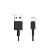 Quad Lock USB-A to Lightning cable for fast iPhone charging, 20cm accessory designed for motorcycle use.