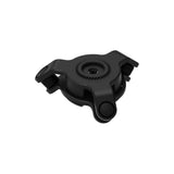 Quad Lock motorcycle vibration dampener in red, designed to reduce camera shake for smartphone mounts.