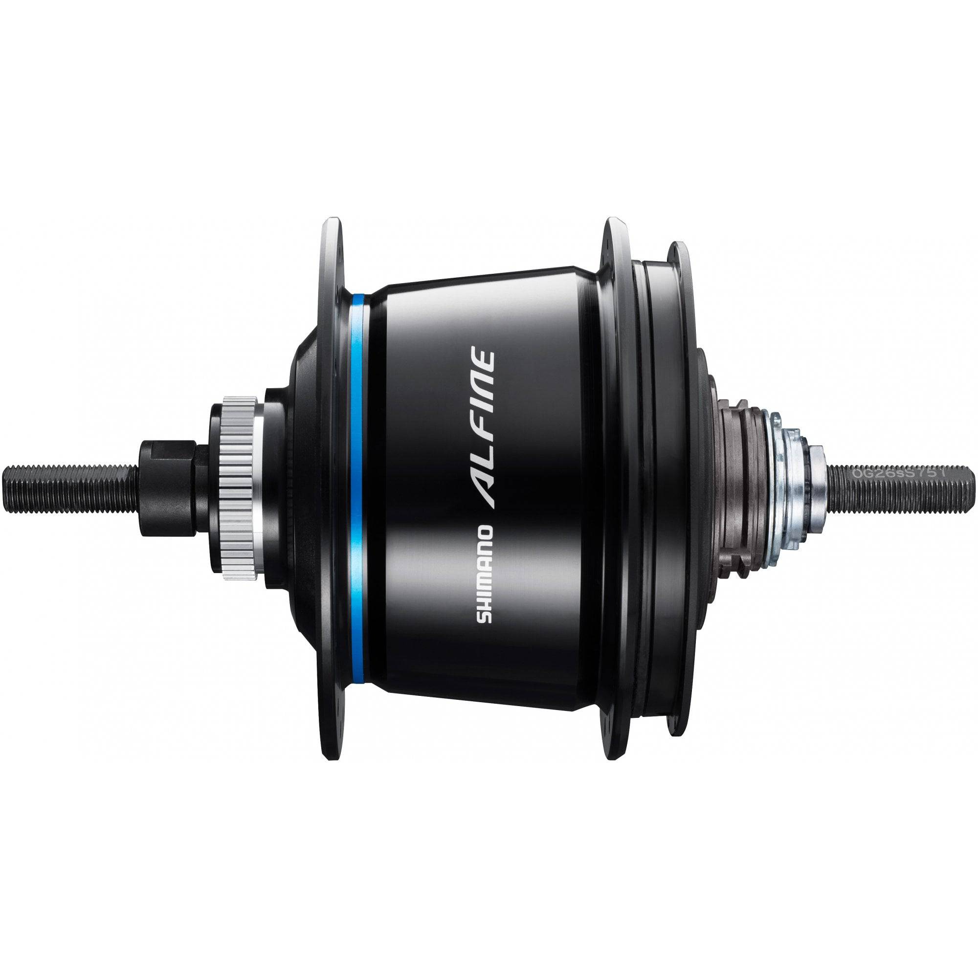 Shimano Alfine SG-S7051 11-Speed Di2 internal hub gear with disc brake compatibility, shown with gear and brake components.