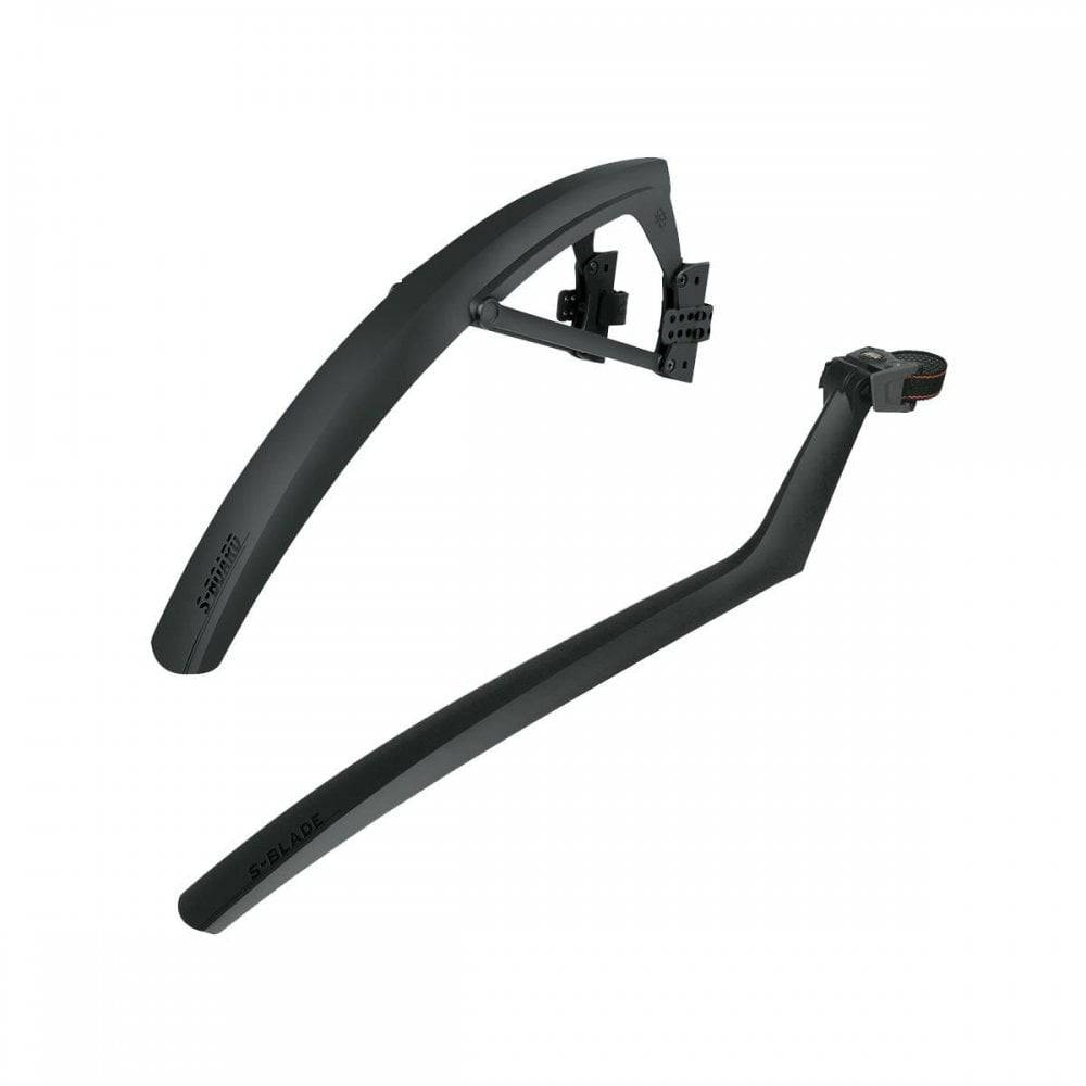 SKS S Board and S Blade mudguard set for 28-inch bike wheels, black front and rear fenders, bike accessories.