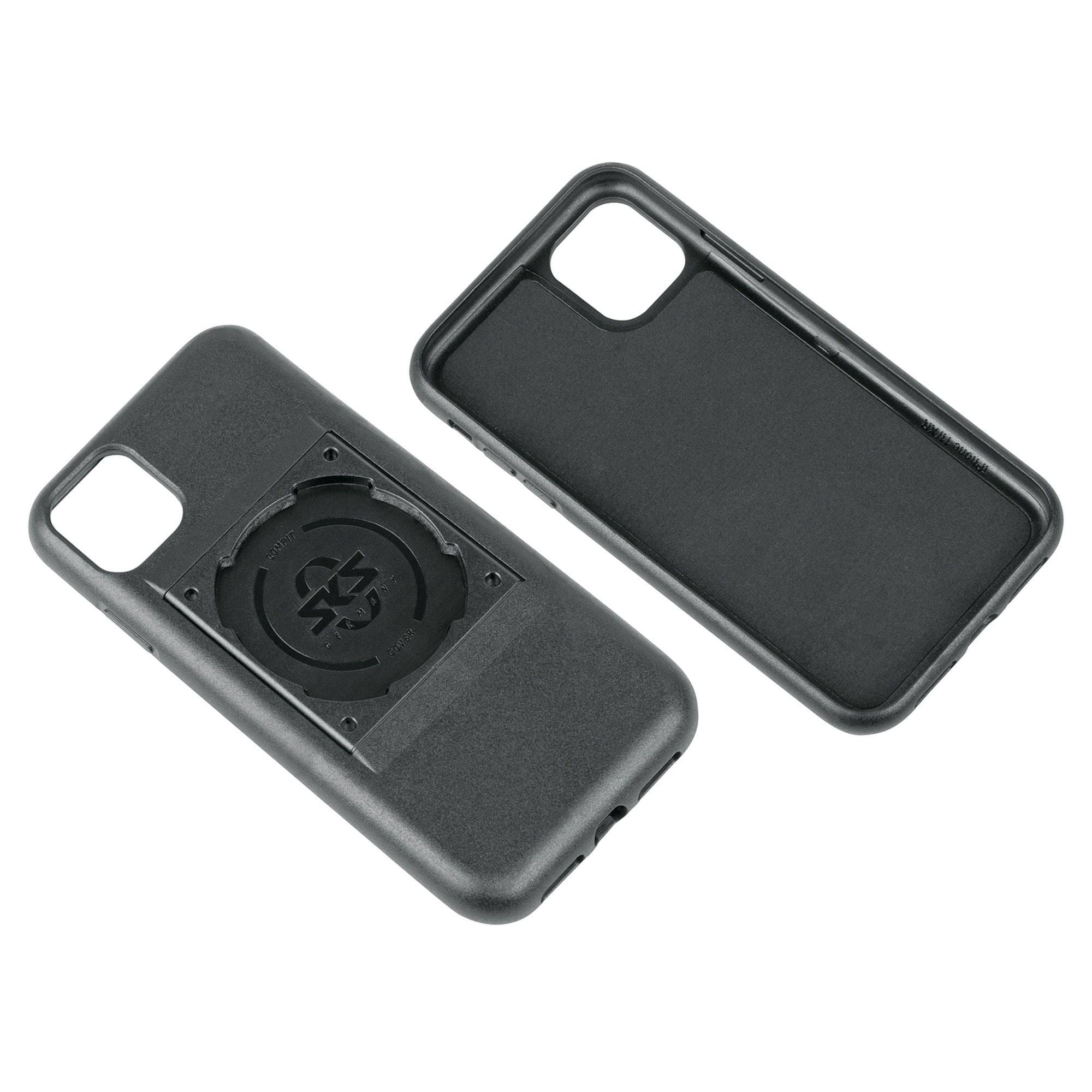 SKS Compit Cover for iPhone 11/XR showing shockproof case with secure mount and protective design