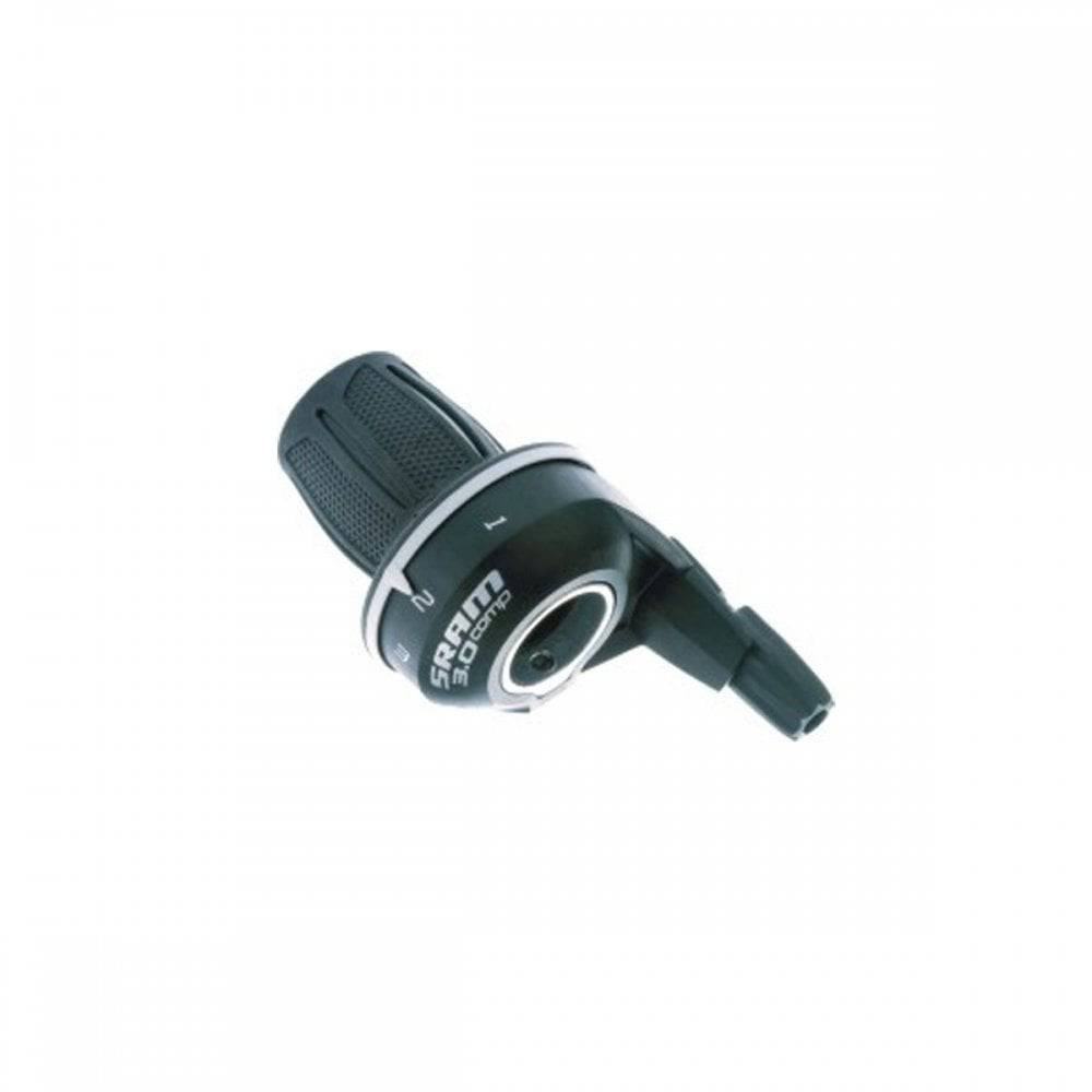 SRAM 3.0 Comp Twist Shifter for mountain bikes, 3, 7, 8-speed with SRS technology, black ergonomic design.