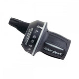 SRAM 3.0 Comp Twist Shifter for mountain bikes, 3, 7, 8-speed gear shifters with SRS technology, mounted on bike handlebar.