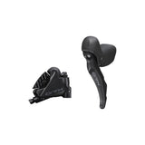 Shimano ST-RX600 gravel shifters with BR-RX400 hydraulic disc brake bled kit, showcasing the components and control levers.