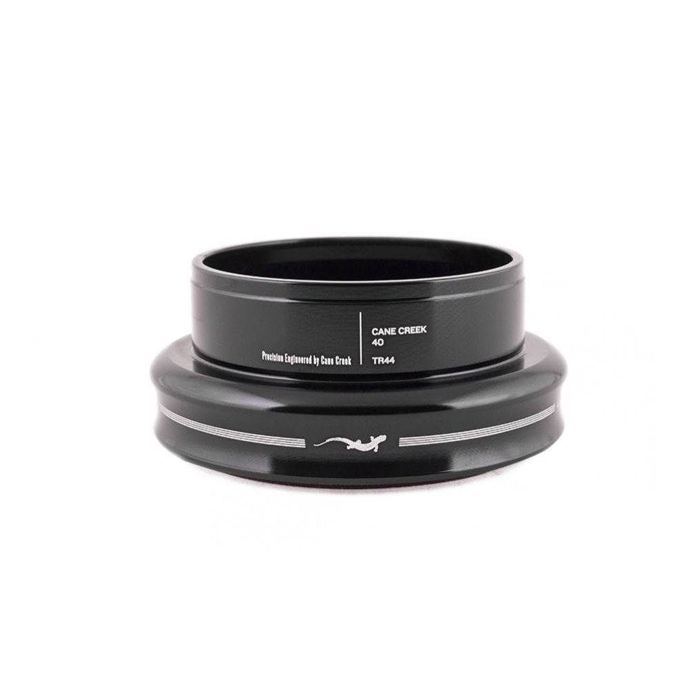 Cane Creek 40 ZS44/30 black headset with sealed bearings and steel crown race for bicycle components.