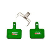 SwissStop disc brake pads for Shimano M5, T6, M3 Green Disc C, set of 15, showing the green brake pad components.