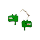 SwissStop Disc 17 brake pads for AVID Juicy, BB7 Green disc brakes, compatible with Avid models, shown in the image.