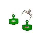 SwissStop Disc 26 brake pads for SRAM and Avid MTB Green disc brakes, showing the components and brake pad design.