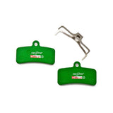 SwissStop Disc 27 brake pads for Shimano MTB ZEE and ZE, green disc component for reliable mountain bike braking system.
